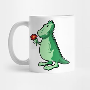 Green dragon with flower Mug